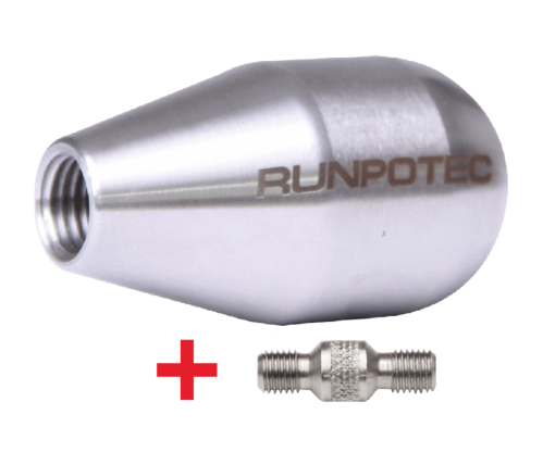 RUNPO RVS Aanvangsbolkop RTG12 + Verbinding RTG6 Ø30 mm