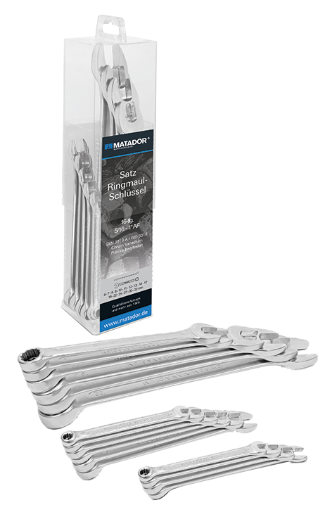 Matador Ringsteeksleutelset 15° 6-32mm in kunststof box, 16-delig