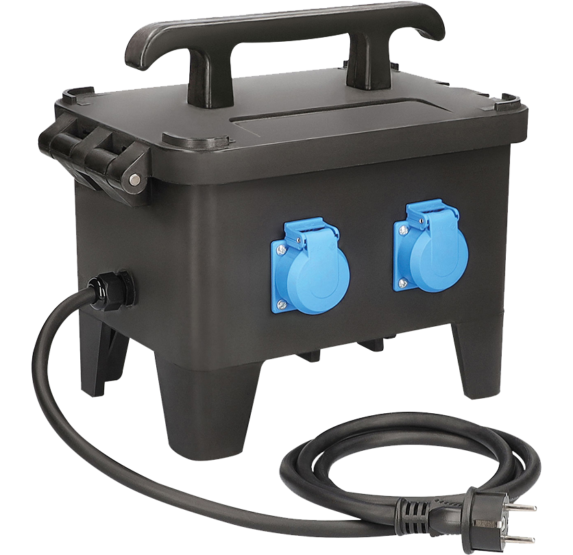 Schwabe CEE Mobiele Stroomverdeler M23 230V/16A IP44 3-polig met kabel H07RN-F 3G2.5 2m