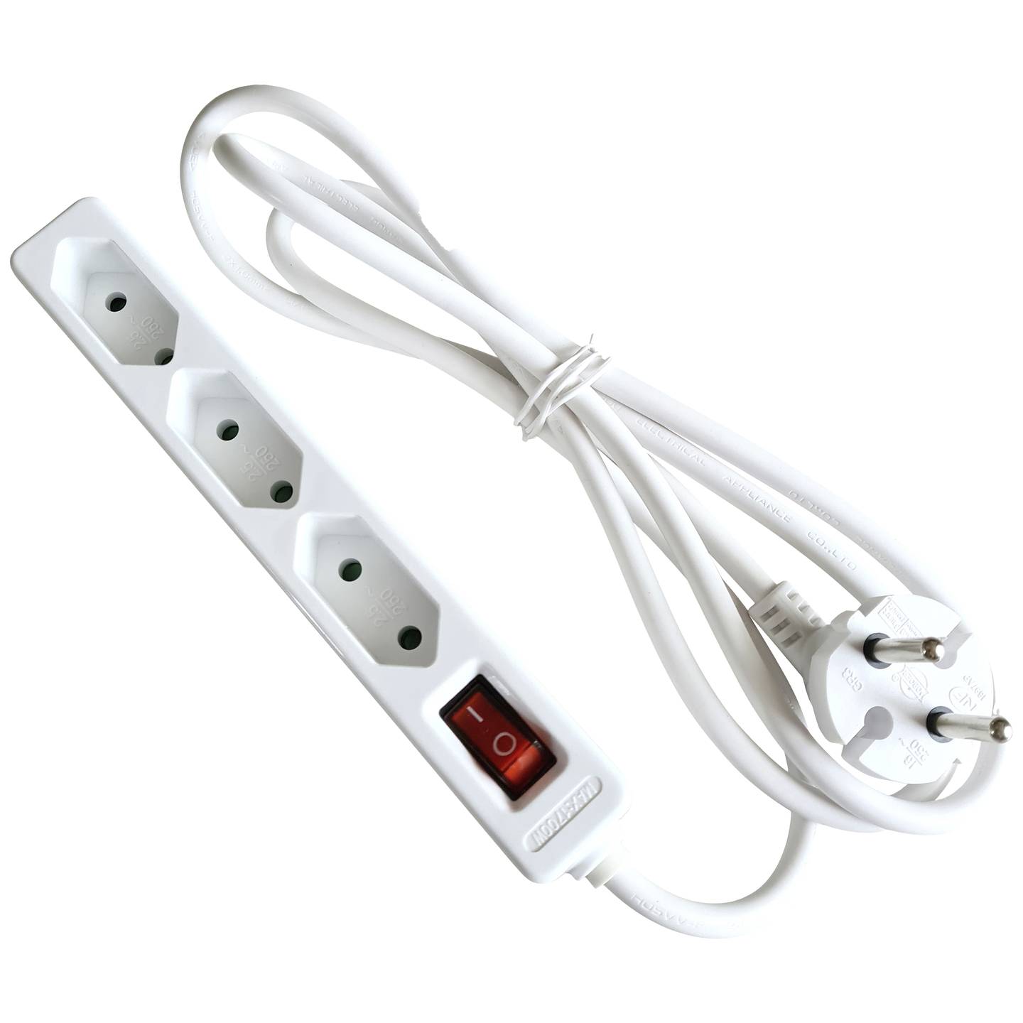 Schwabe Stekkerdoos 3x Eurostopcontacten met schakelaar H05VV-F 2x1.0 1,4m