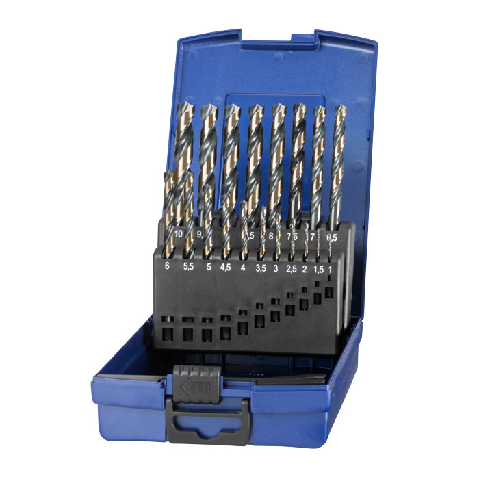 BC PB Spiraalborenset KG 10-TCR DIN 338 HSS-G TURBO 1,0-10,0mm, 19-delig