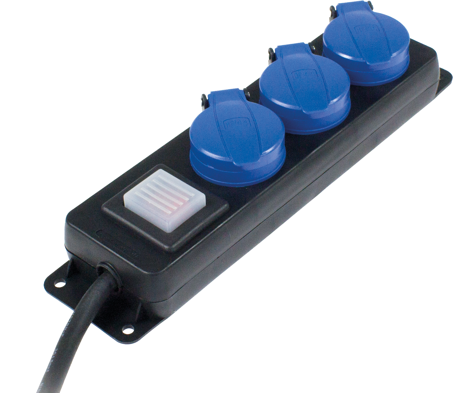 Schwabe Verdeeldoos 230V/16A IP44 3-voudig met Verlengkabel H07RN-F 3G1,5 1,5m