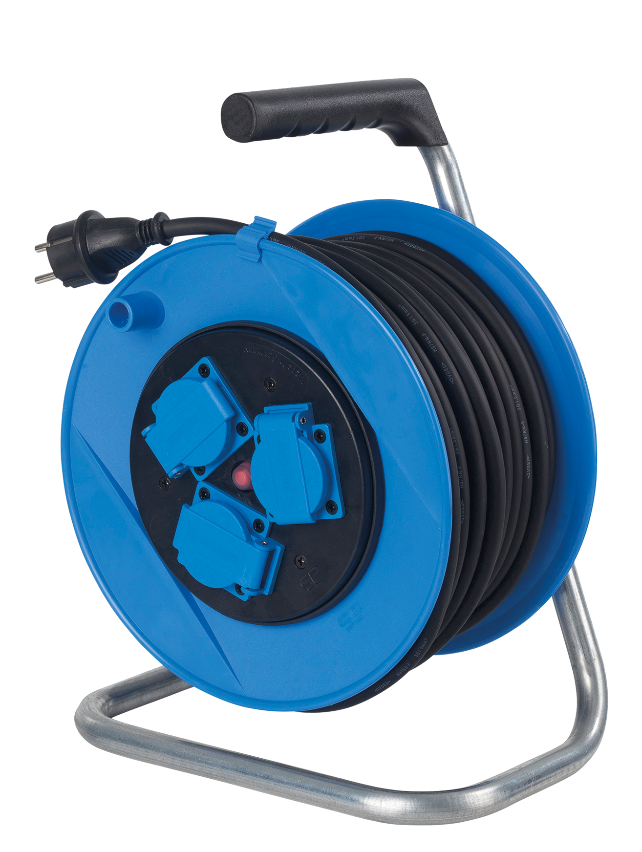 Schwabe Kabelhaspel 230V/16A IP44 blauw Neopreen H07RN-F 3G1,5 40m