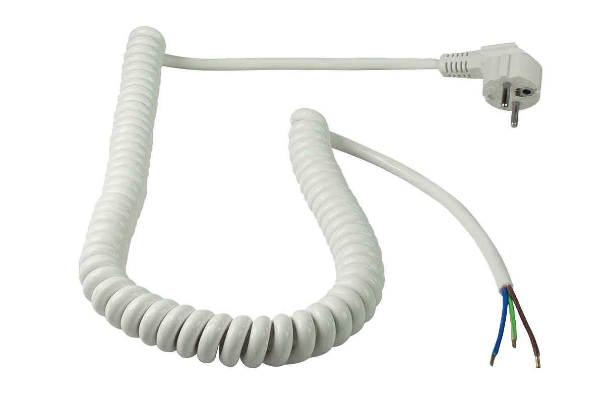 Schwabe Aansluitkabel Spiraal Vinyl 230V/16A IP20 H05VV-F 3G1.5 wit  1-2.5m
