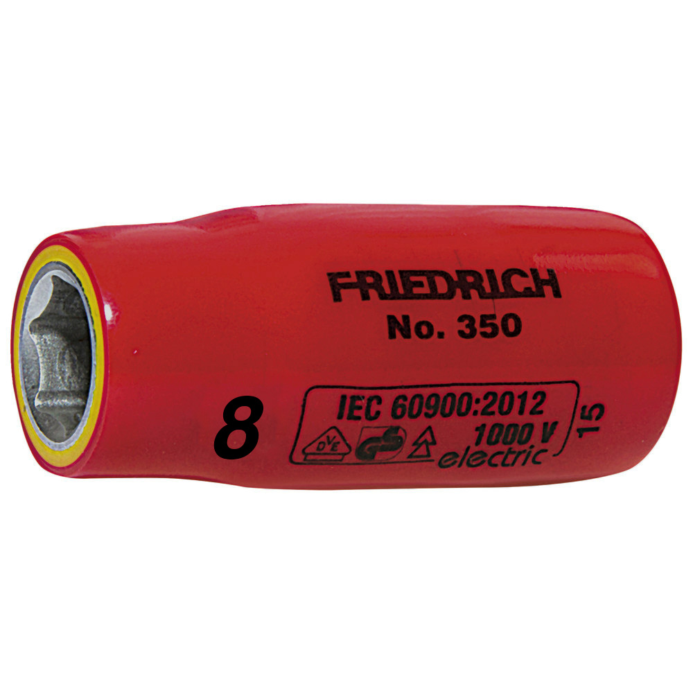 Friedrich 3/8" Zeskantdop 300 1000V kort VDE 8mm