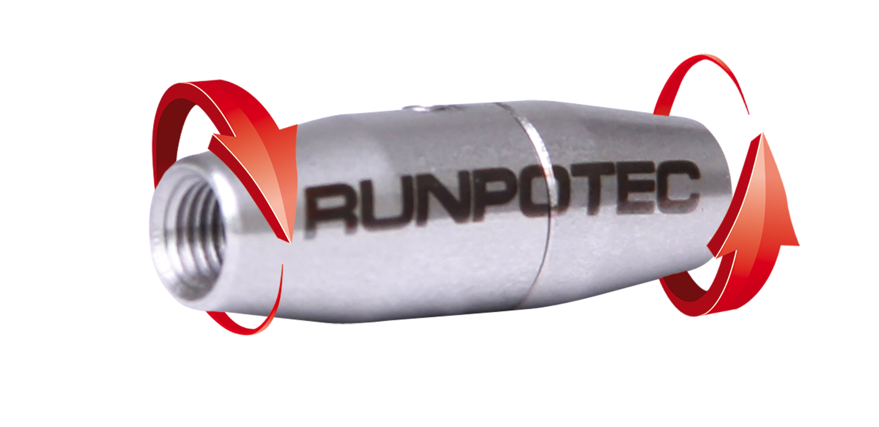 RUNPO RVS Verbindingstuk draaibaar RTG12  t.b.v.7,5mm, 9mm, 11mm, 15mm Glasvezel Trekveer