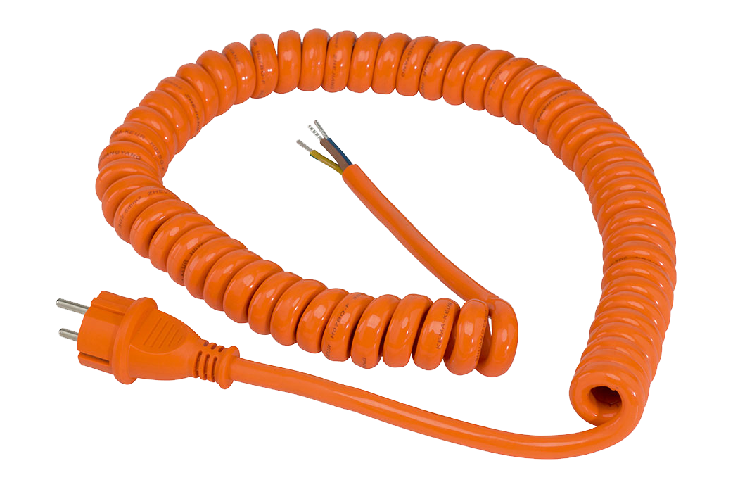 Schwabe Aansluitkabel Spiraal PUR 230V/16A IP44 H07BQ-F 3G1,5 oranje 1-5m
