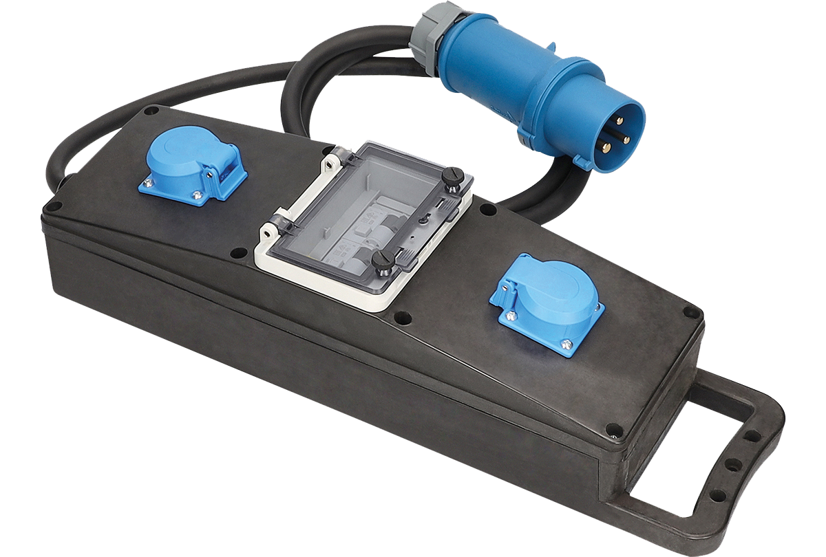 Schwabe CEE Mobiele Stroomverdeler S22 230V/32A IP44 3-polig met kabel H07RN-F 3G6 2m