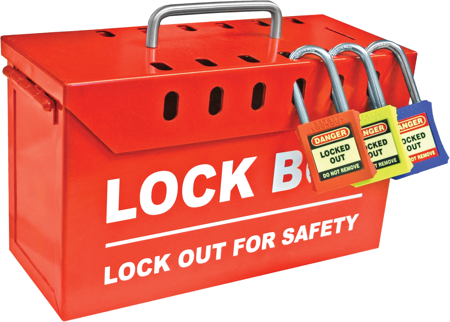Spectrum Lockout Stalen Opbergbox 13 Veiligheidshangsloten 155 x 255 x 100mm