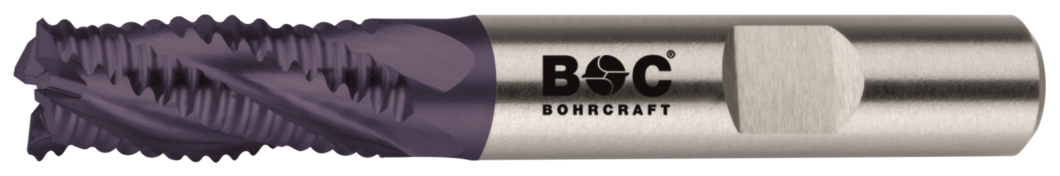 BC PP Ruwfrees DIN 844 HSS-E Co 8%, kort, Type NR, TiAlN 16,0 mm Weldon DIN 1835 B