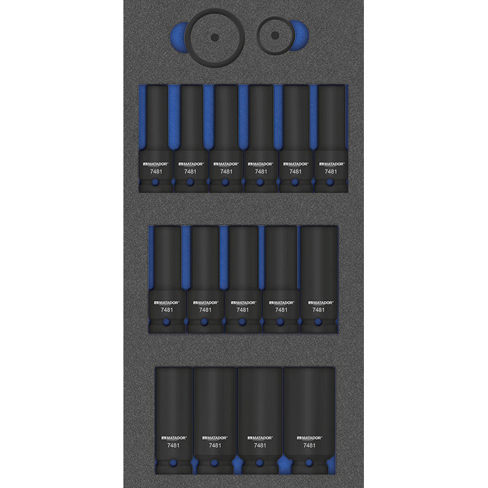 Matador MTS 1/3 Module 1/2" Krachtdoppenset Lang 10-27mm, 19-delig