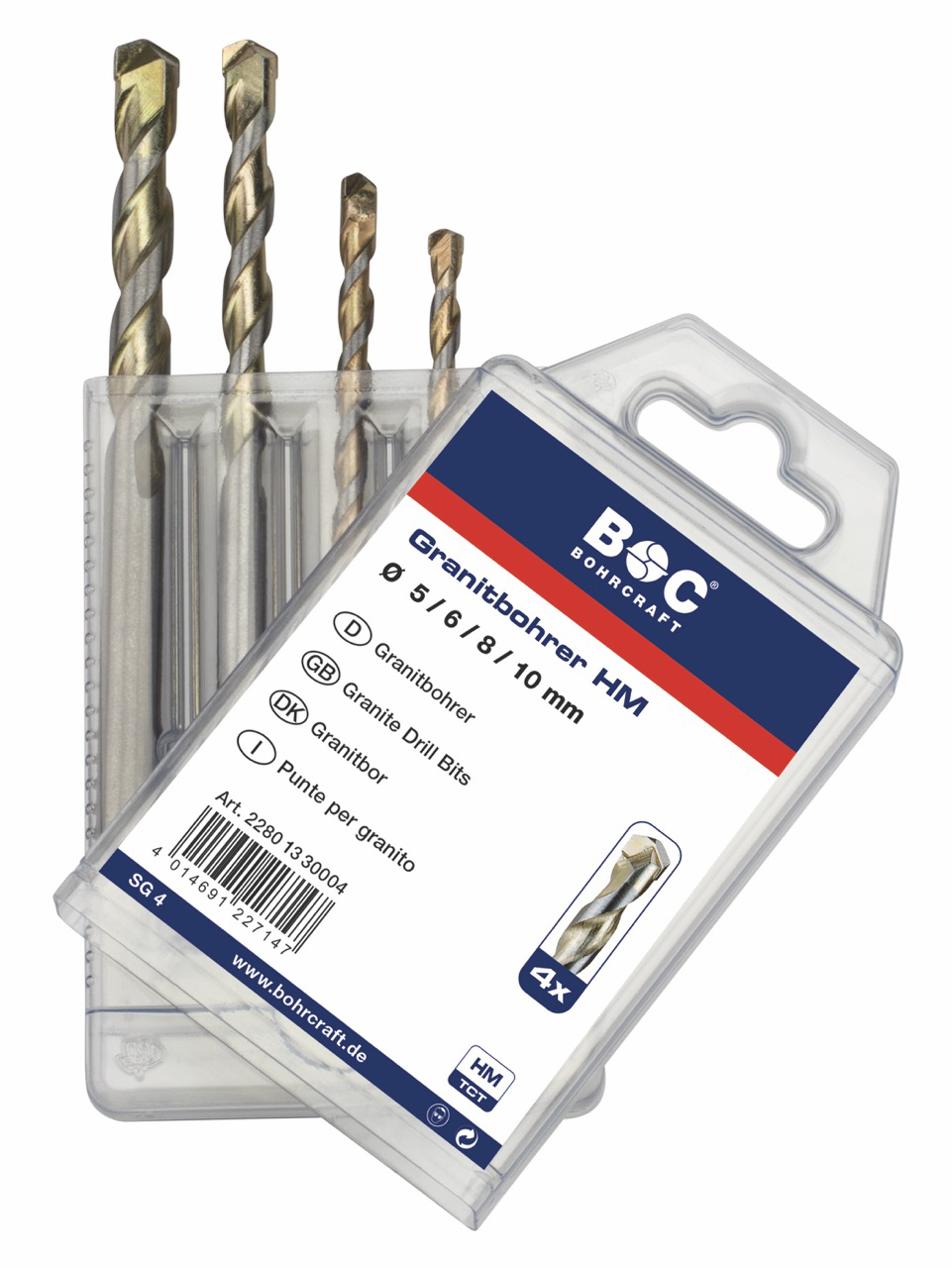 BC Granietborenset DIN 8039 HM SG4 Ø 5-6-8-10mm, 4-delig