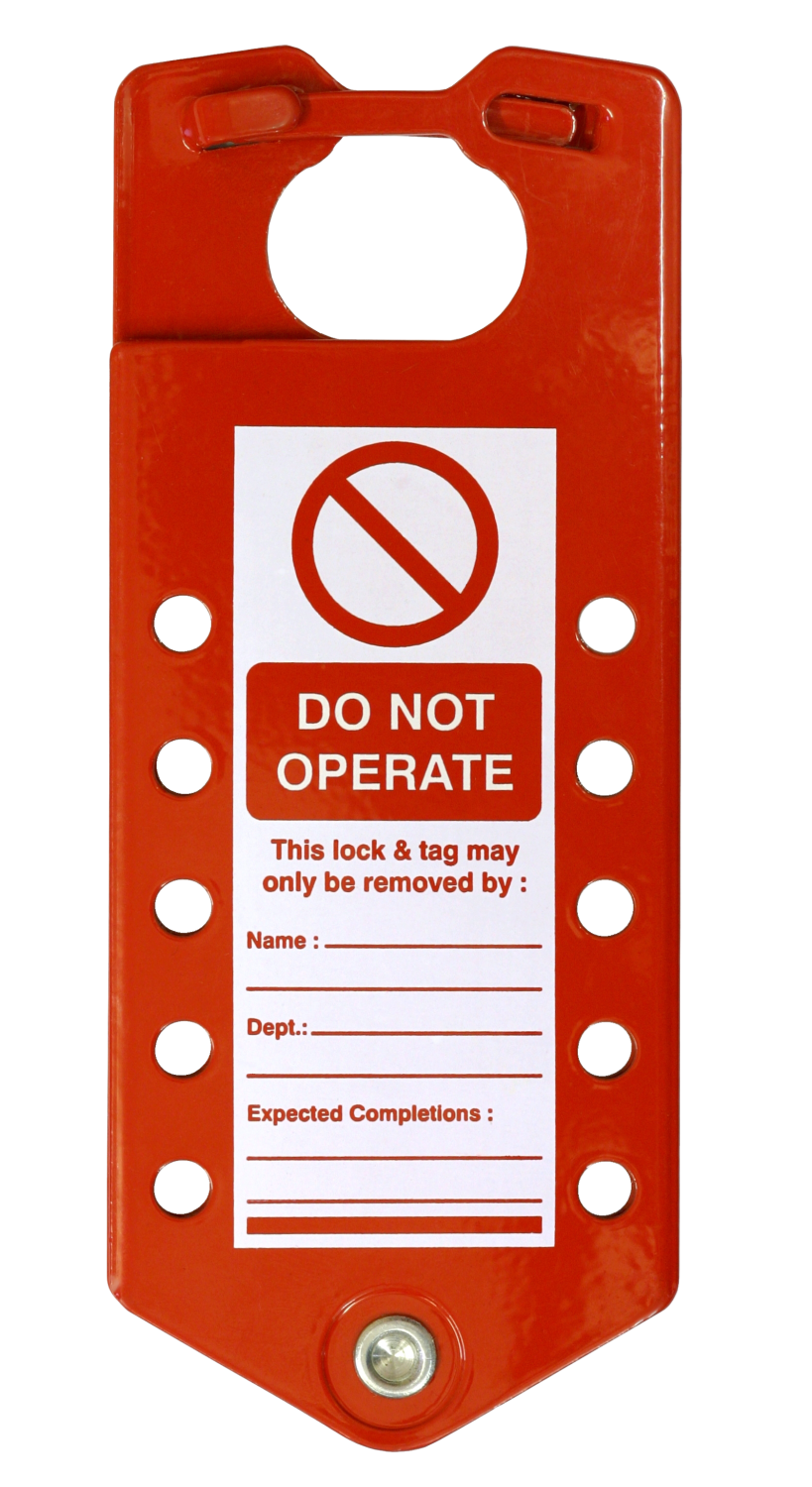 Spectrum Lockout Hangslotbeugel Aluminium 10 gaten met label