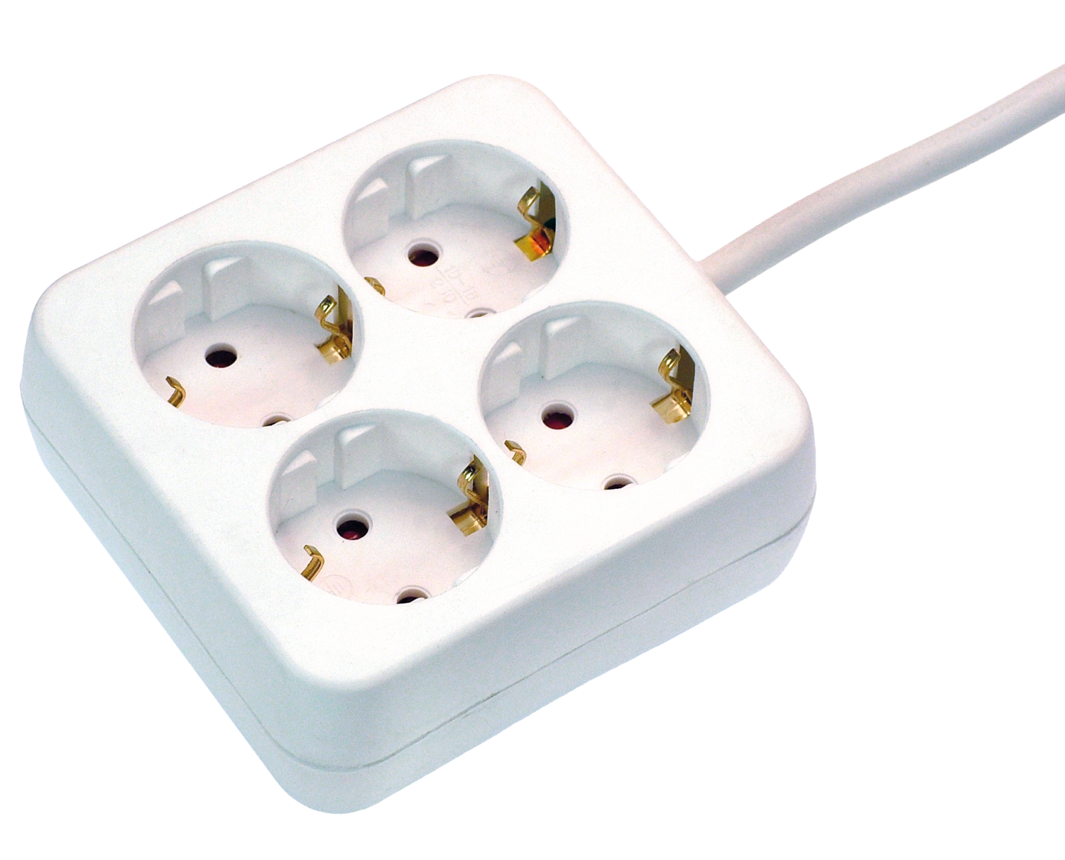 Schwabe Stekkerdoos 4x randaarde kabel H05VV-F 3G1.5 wit 1,4m