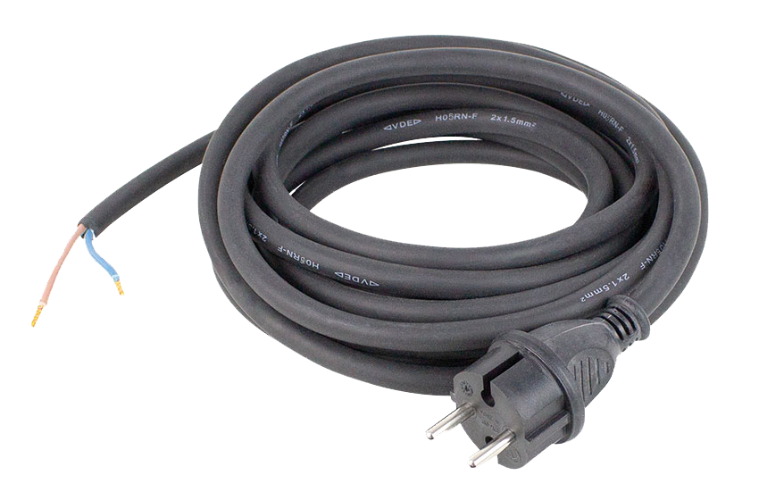 Schwabe Aansluitkabel Neopreen 230V/16A IP44 H05RN-F 2x1,0 zwart 3m