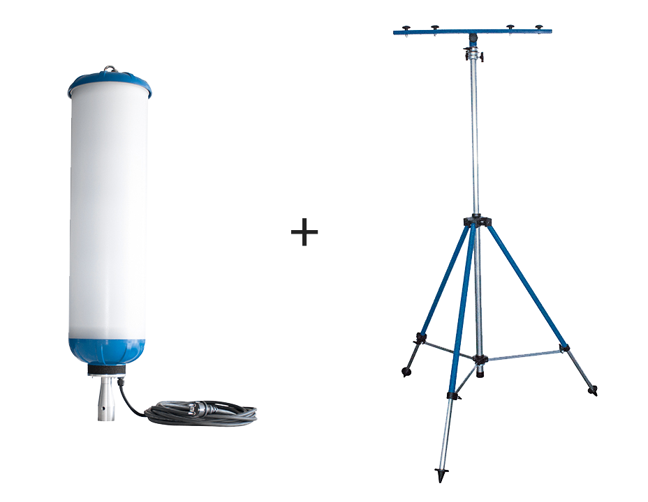 Schwabe EnergyTube XL LED Bouwlamp IP44 500W op XXL Statief met Kabel H07RN-F 3x1.5 7m