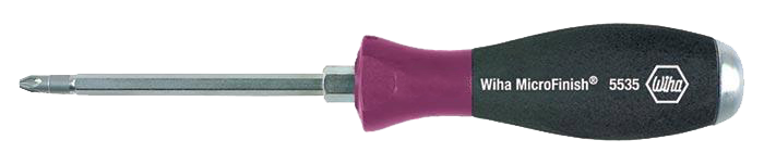 WIHA Kruiskopschroevendraaier MicroFinish slagkap zeskantschacht 5535 PZ1x80