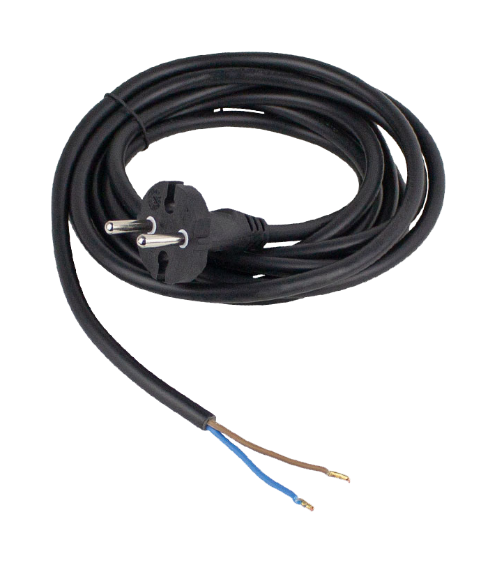 Schwabe Aansluitkabel Boormachine Vinyl zwart 230V/16A IP20 H05VV-F 2×1.0 3m