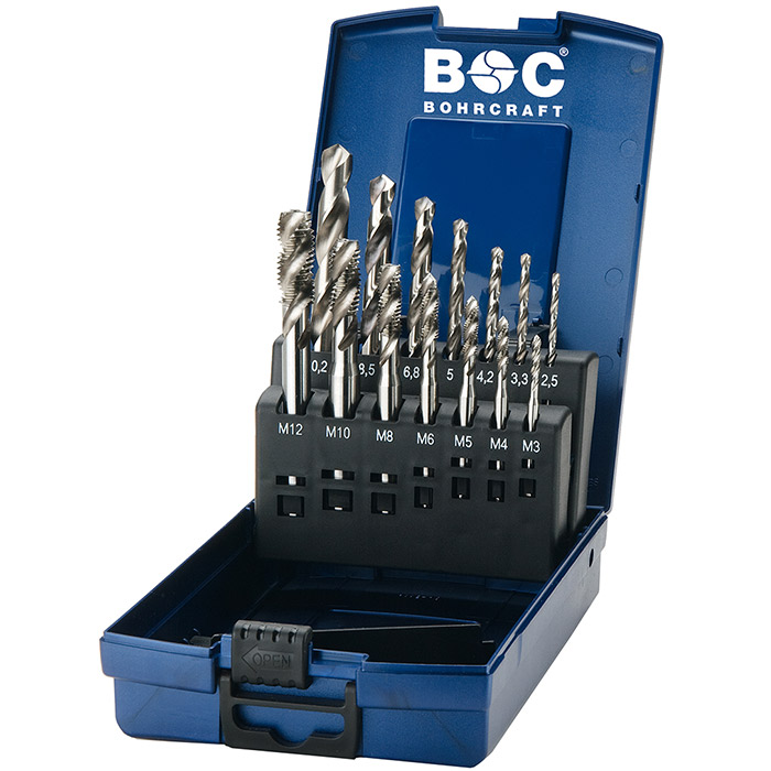 BC Machinetappenset HSS-E MGB 14S-K vorm C RSP35° M3-M12 + boren, 14-delig