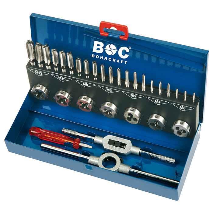 BC Draadsnijset GS25 M3-M12 met snijplaten, 31-delig