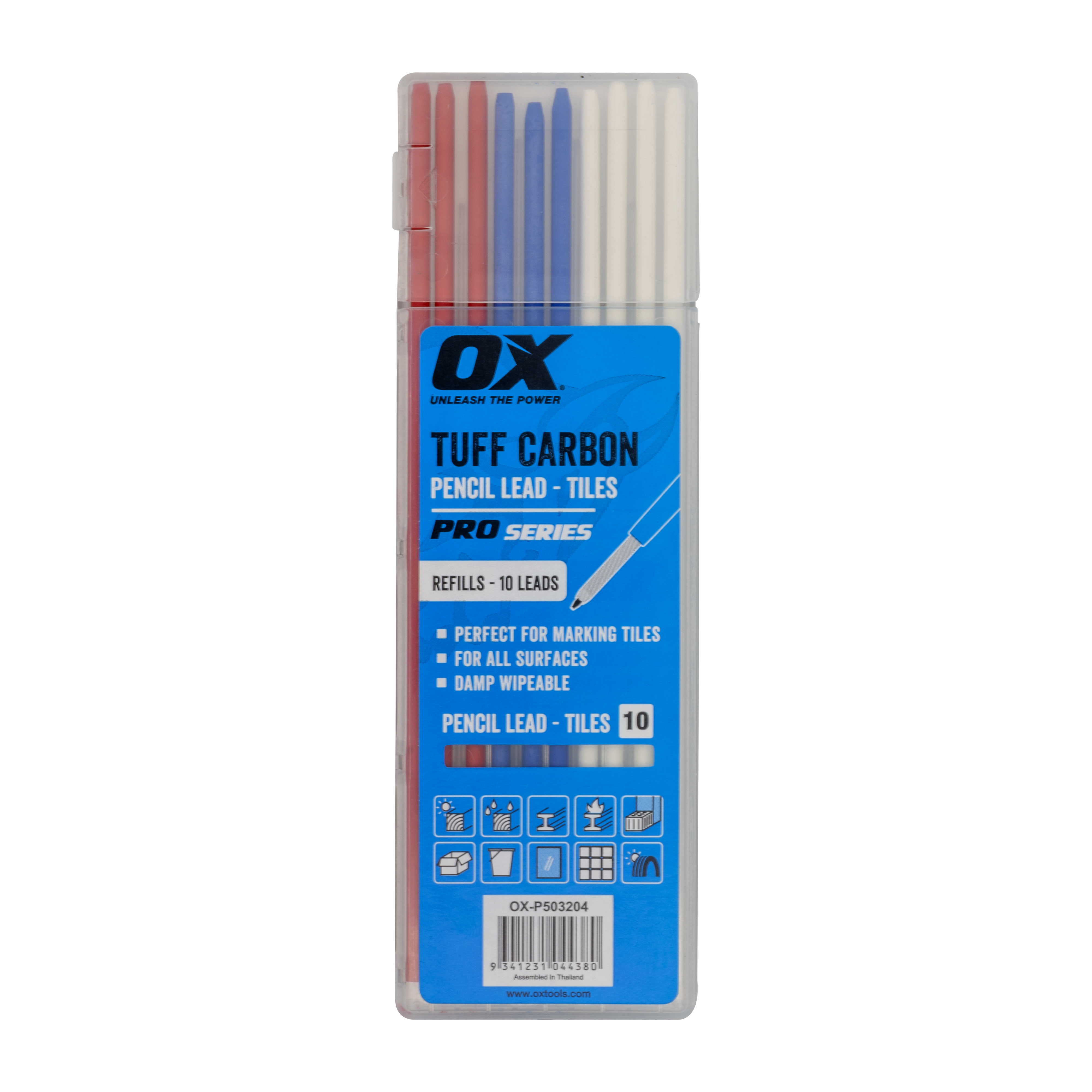 OX Pro Tuff Navulling Tegel Markeerpotlood (10 stuks)