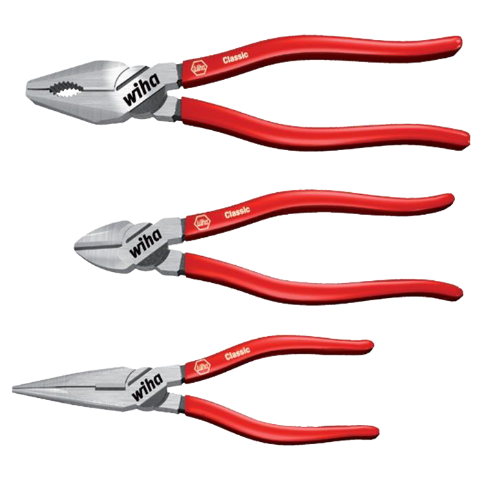 WIHA Tangenset Classic Z99001: Combinatie-, Punt-, Zijkniptang, 3-delig