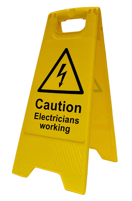 Spectrum Lockout A-Klapbord - Caution Electricians working