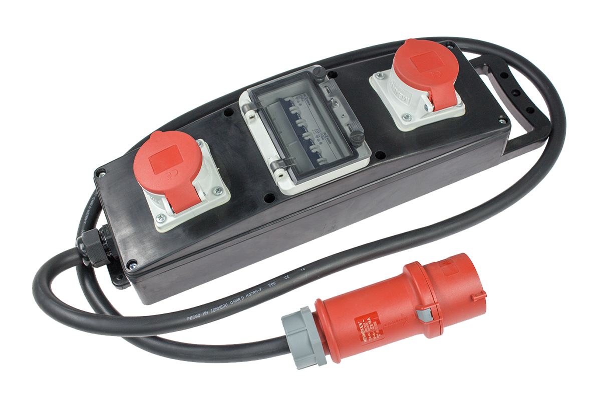 Schwabe CEE Stroomverdeler Massief Rubber S10 400V/32A IP44 5-polig H07RN-F 5x6 2m