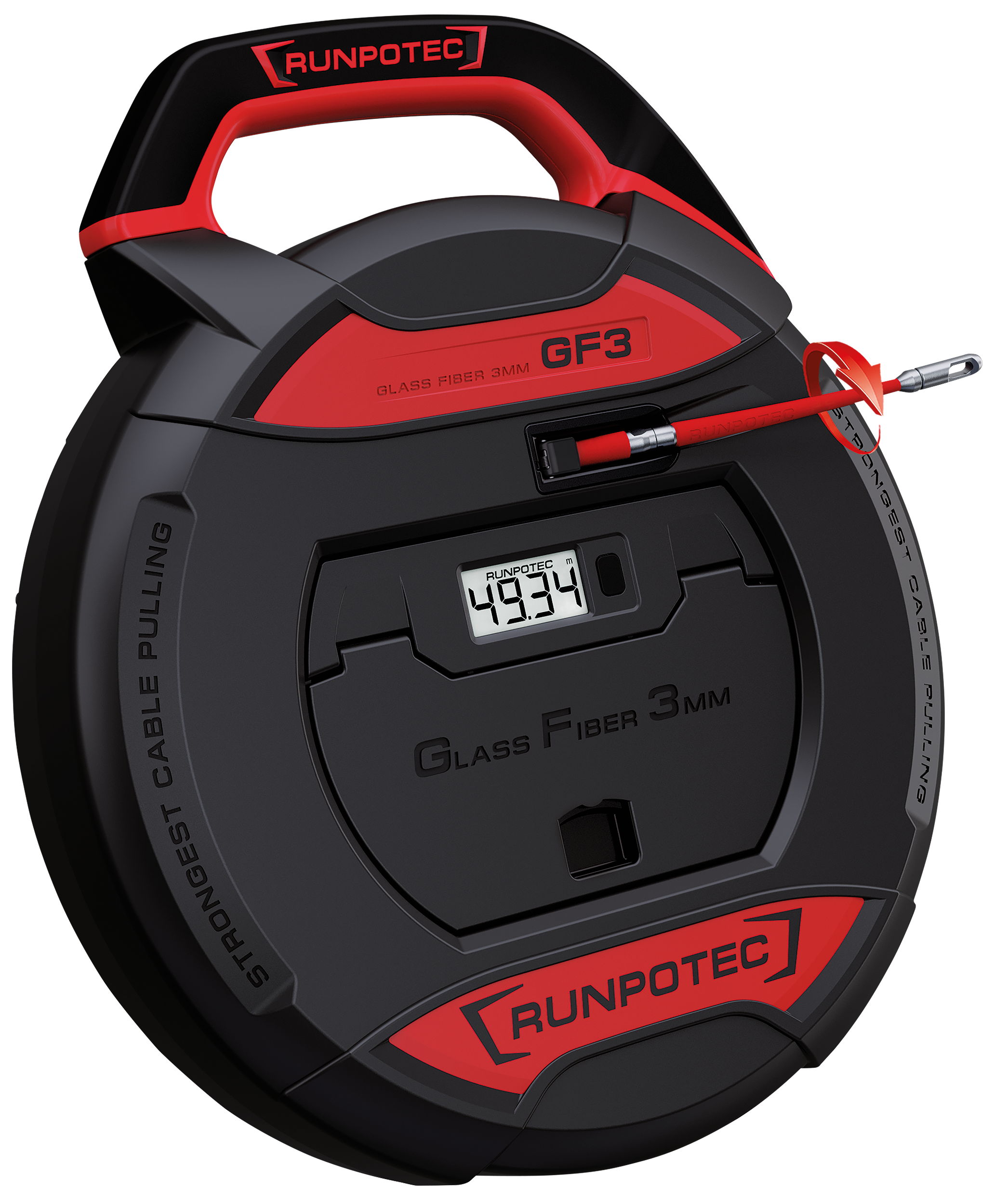 RUNPO GF3 Glasvezeltrekveer Ø 3mm met lengtemeter 20m