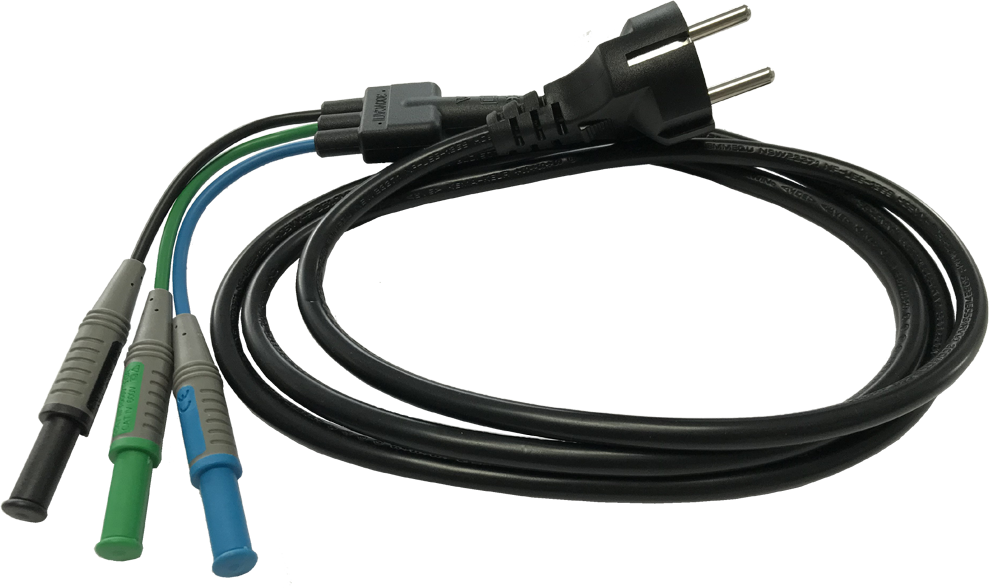 BENNING Meetsnoer blauw, groen, zwart met randaarde stekker t.b.v. IT 105