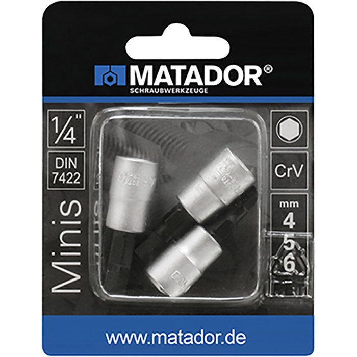 Matador 1/4" Doppenset Inbus 4-5-6mm