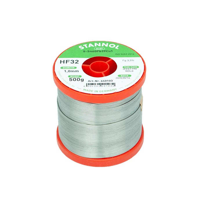Stannol Soldeertin HF32 Sn60Pb39Cu1 Ø 1,0mm 500g 640103