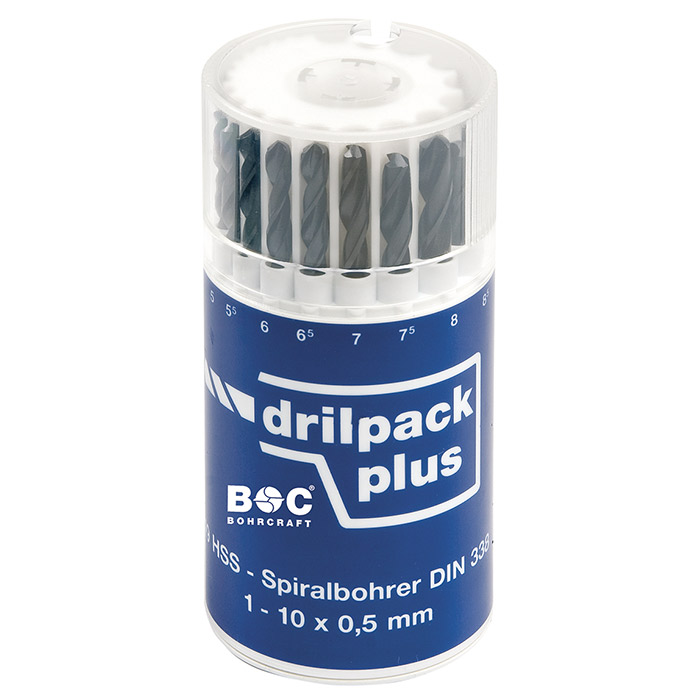 BC Spiraalborenset RB10 DIN 338 HSS Rolgewalst Type N Ø 1,0-10,0, 19-delig