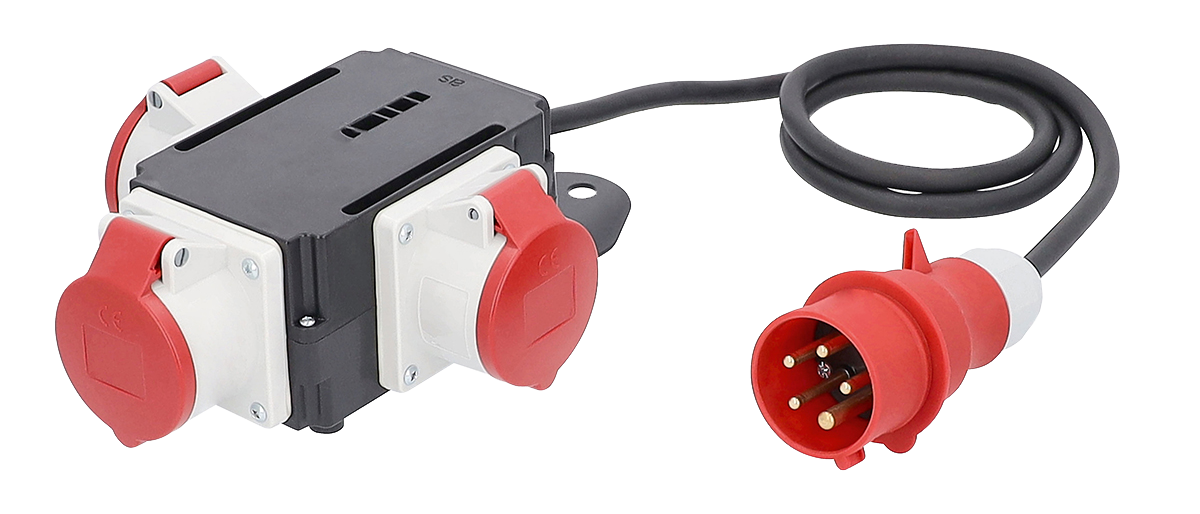 Schwabe CEE MIXO Adapter 400V/16A IP44 5-polig NECKAR met kabel H07RN-F 5G1,5 1,5m