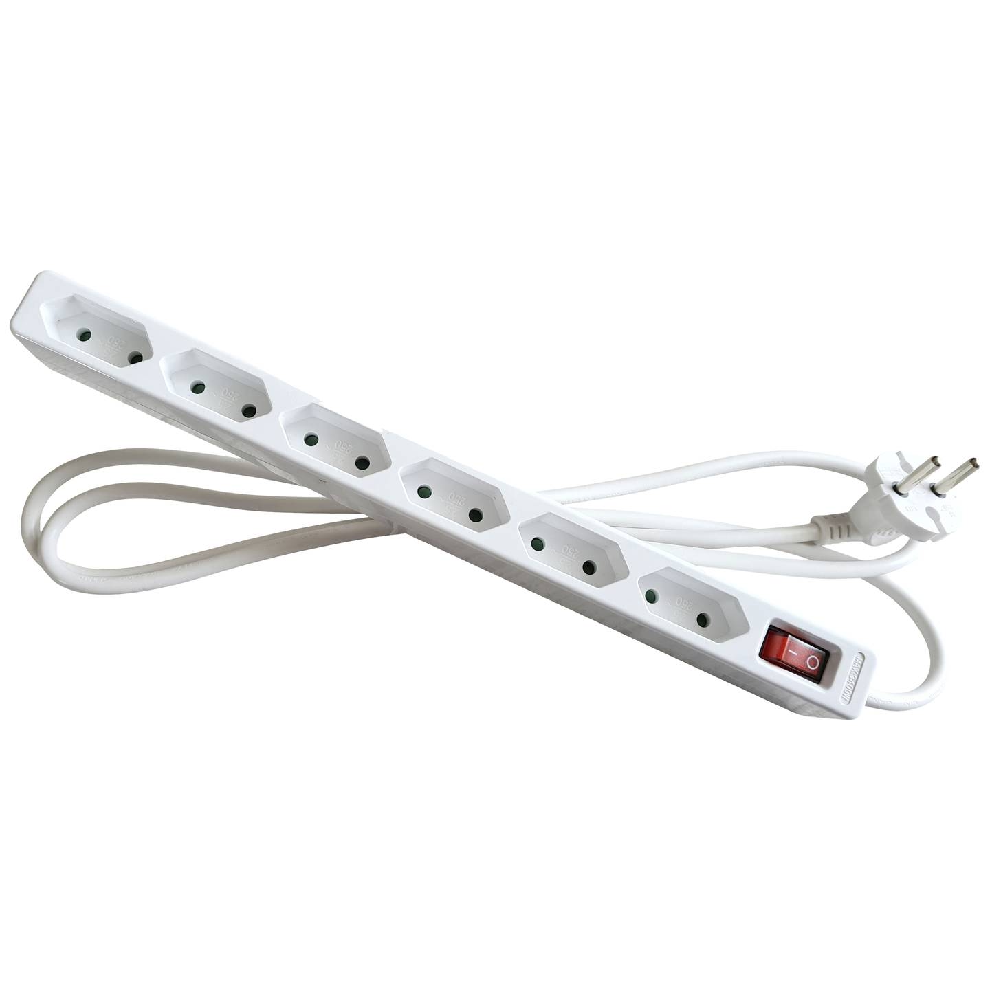 Schwabe Stekkerdoos 6x Eurocontactdoos met schakelaar H05VV-F 2x1.0 1,4m