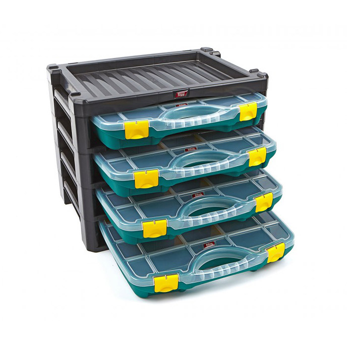 Tayg Multibox 3 met 4 Assortimentsdozen Groen 530 x 376 x 430mm