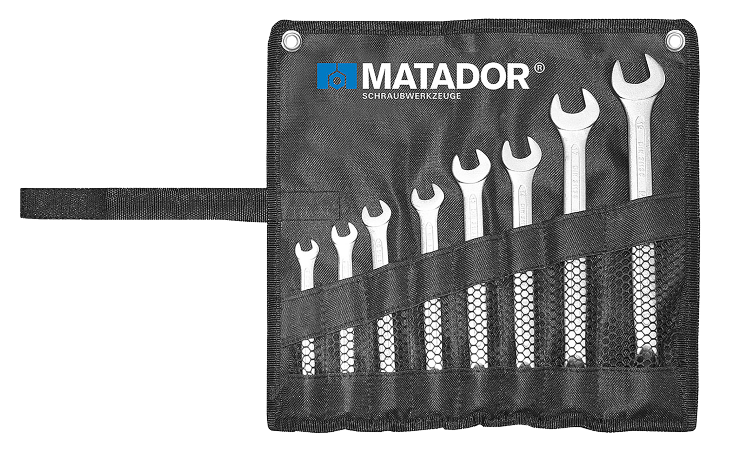 Matador Ringsteeksleutelset diep gebogen 8-19mm in roltas, 8-delig