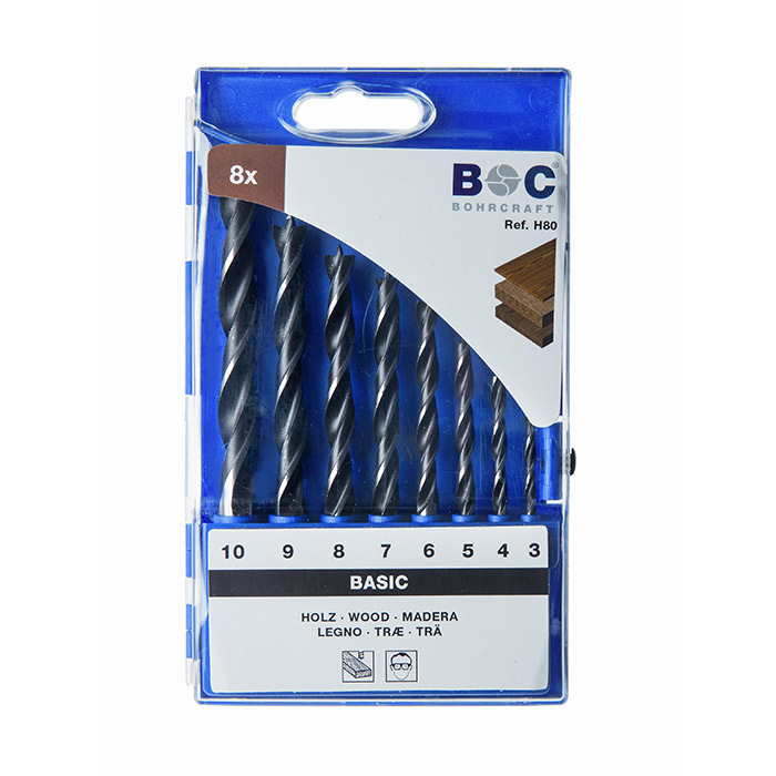 BC Houtspiraalboorset H80 3-10x1,0mm, 8-delig