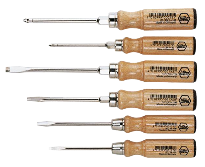 WIHA Schroevendraaierset Hout SL/PZ 162, 6-delig
