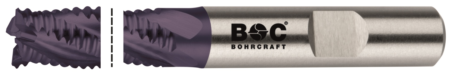 BC PP Ruwfrees DIN 844 HSS-E Co 8%, lang, Type NR, TiAlN 20,0 mm Weldon DIN 1835 B