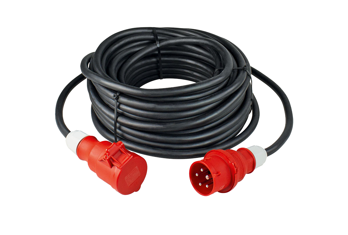 Schwabe CEE Verlengkabel Neopreen 400V/16A IP44 H07RN-F 5G1,5 zwart 50m