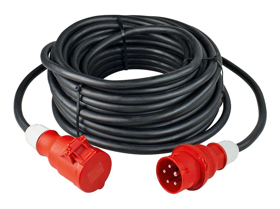 Schwabe CEE Verlengkabel Neopreen 400V/16A IP44 H07RN-F 5G2,5 zwart reversed 10m