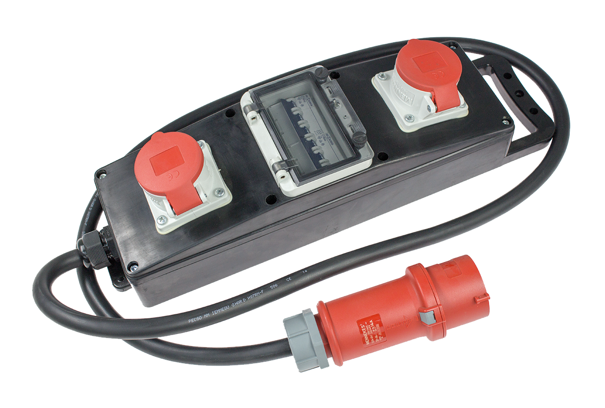 Schwabe CEE Stroomverdeler Massief Rubber S10+ 400V/32A IP44 5-polig H07RN-F 5G6 2m