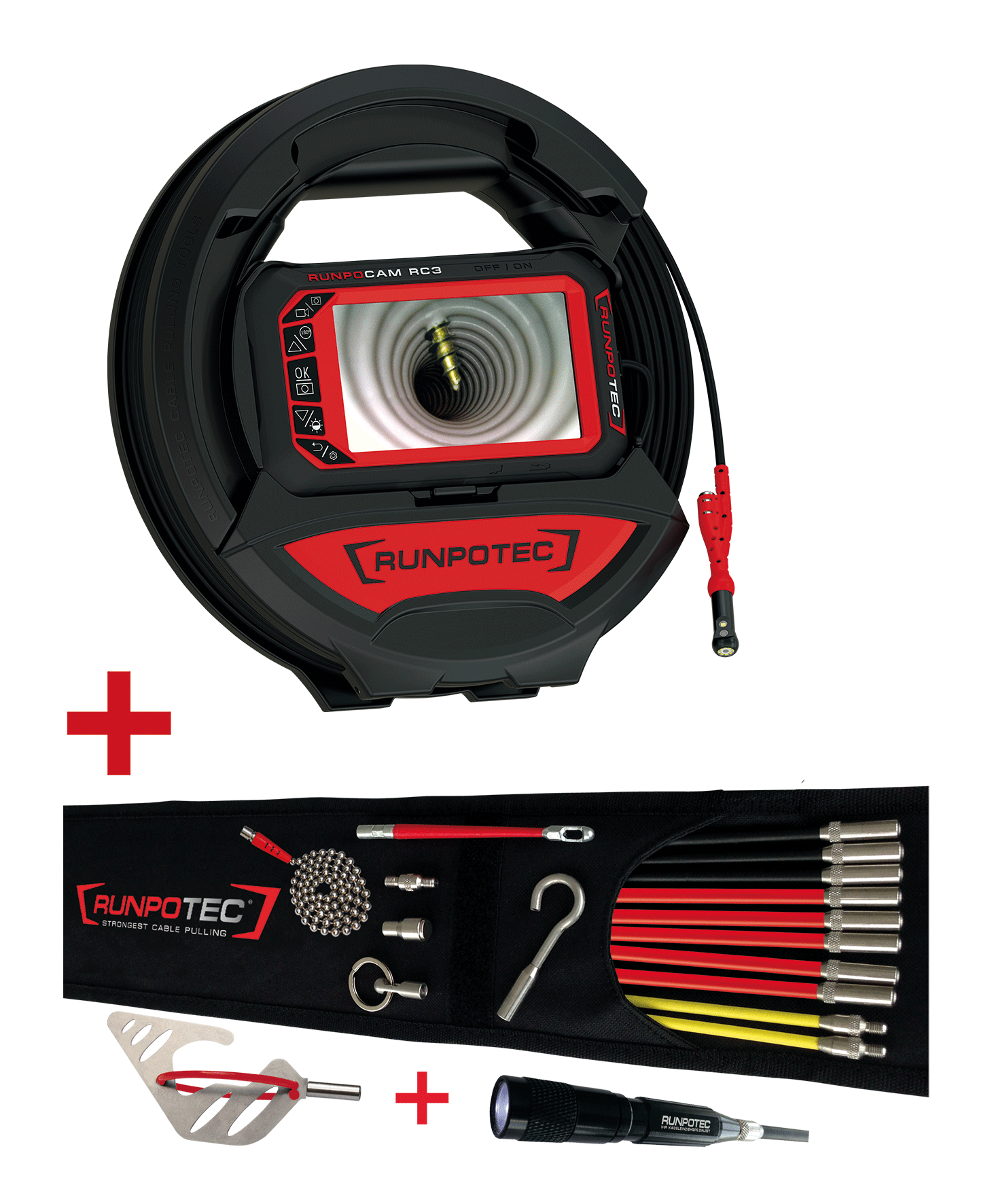RUNPO ACTIESET Inspectiecamera RC3 15m + Runposticks - Comfort Pakket