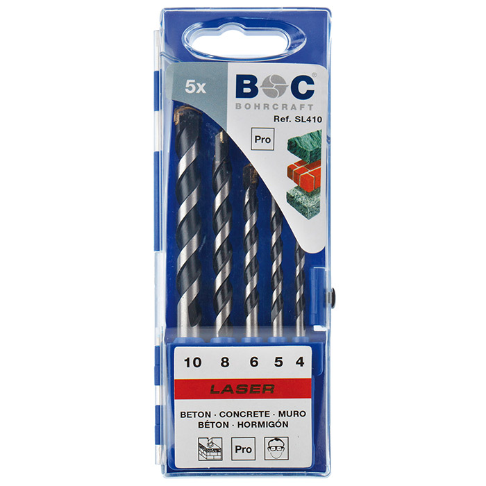 BC Betonborenset HM Laser SL410 4/5/6/8/10mm, 5-delig