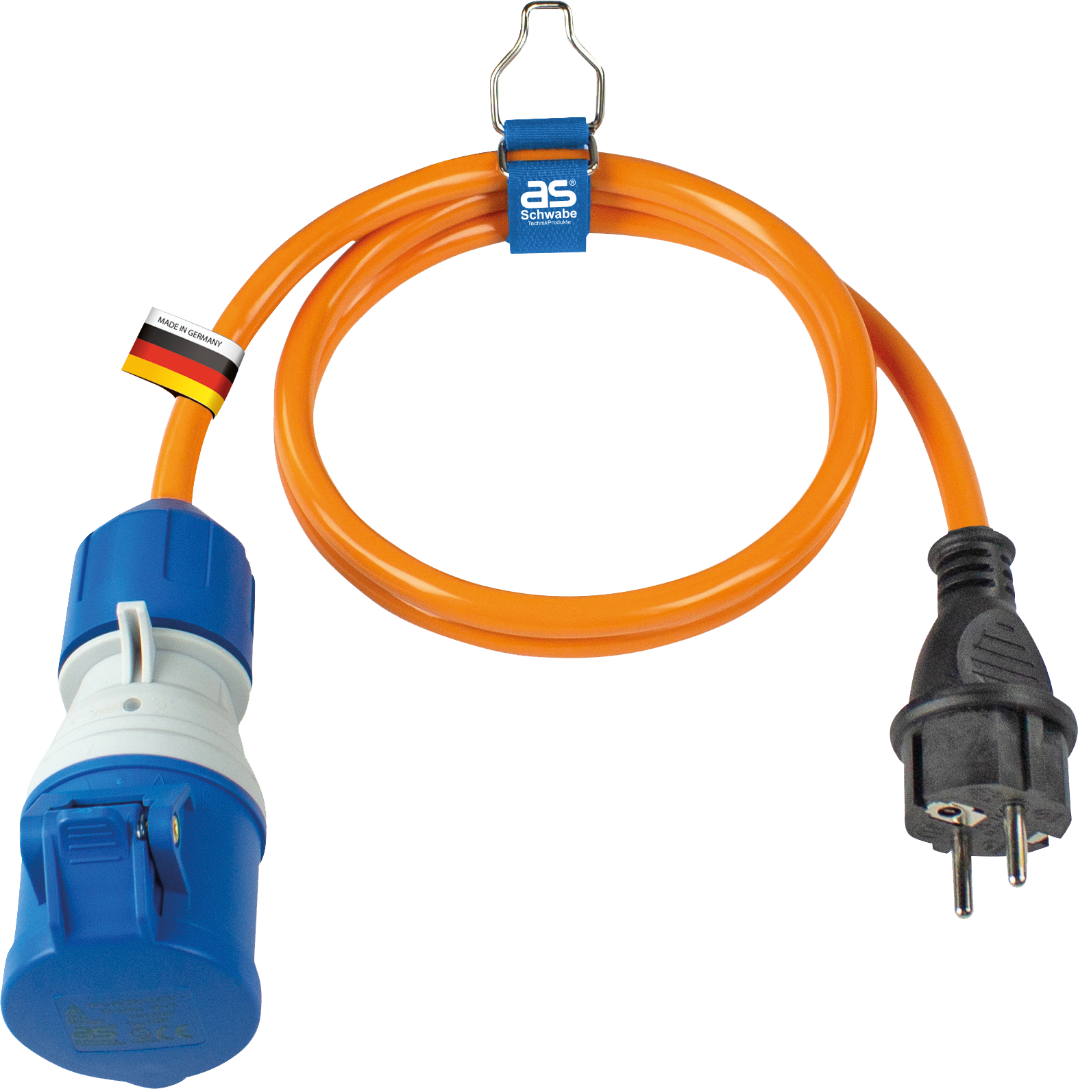 Schwabe Camping CEE Adapterkabel 230V/16A IP44 H07BQ-F 3G2,5 1,5m Frankrijk