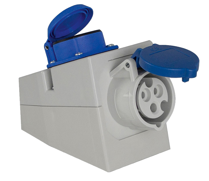 Schwabe Camping CEE Opbouwcontactdoos 230V/16A IP44 3-polig met deksel + contactdoos