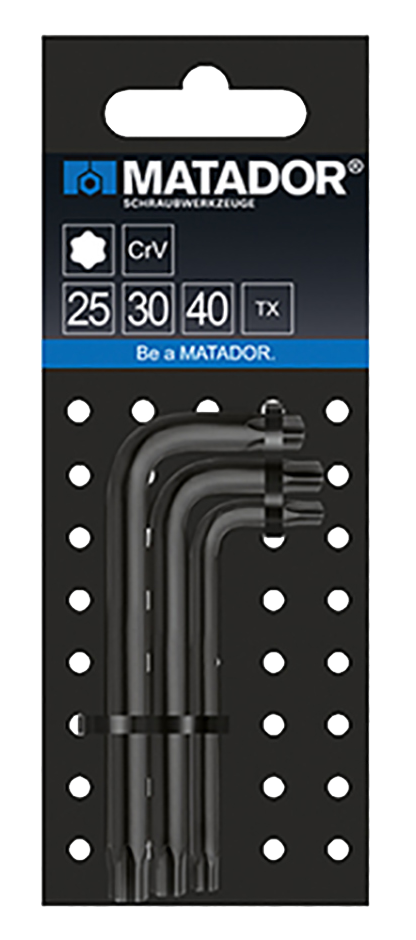 Matador TORXsleutelset mat verchroomd T25/T30/T40