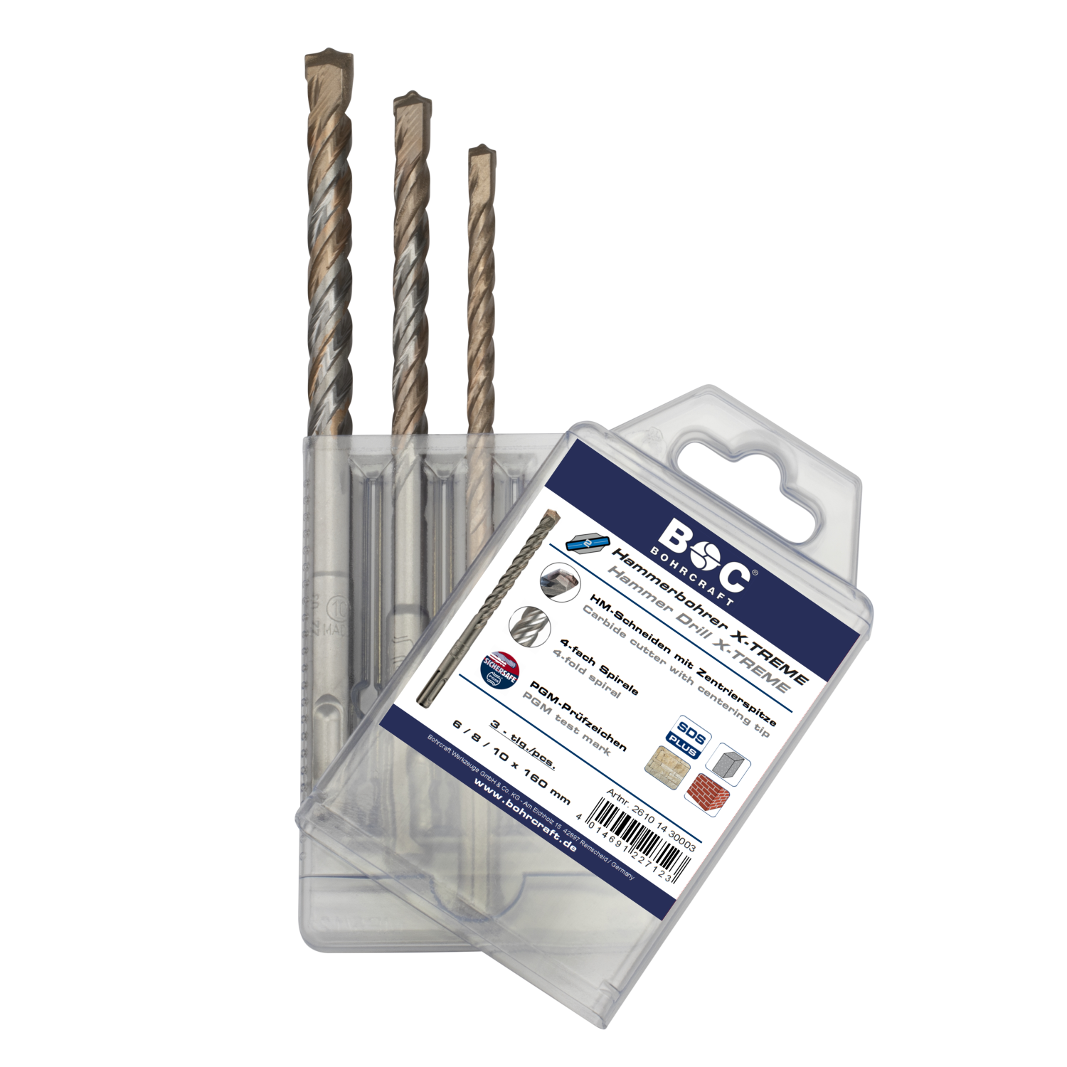 BC SDS+ Hamerborenset X-TREME HB3-XT Ø 6-8-10 x 160mm, 3-delig