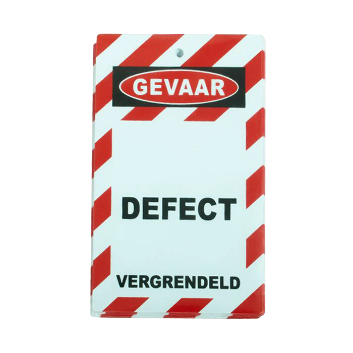 Spectrum Waarschuwing Label 75x135mm 'Defect Vergrendeld' (10 stuks)